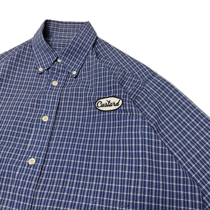 Custard Reclaimed Cheque Button Shirt | Size Large