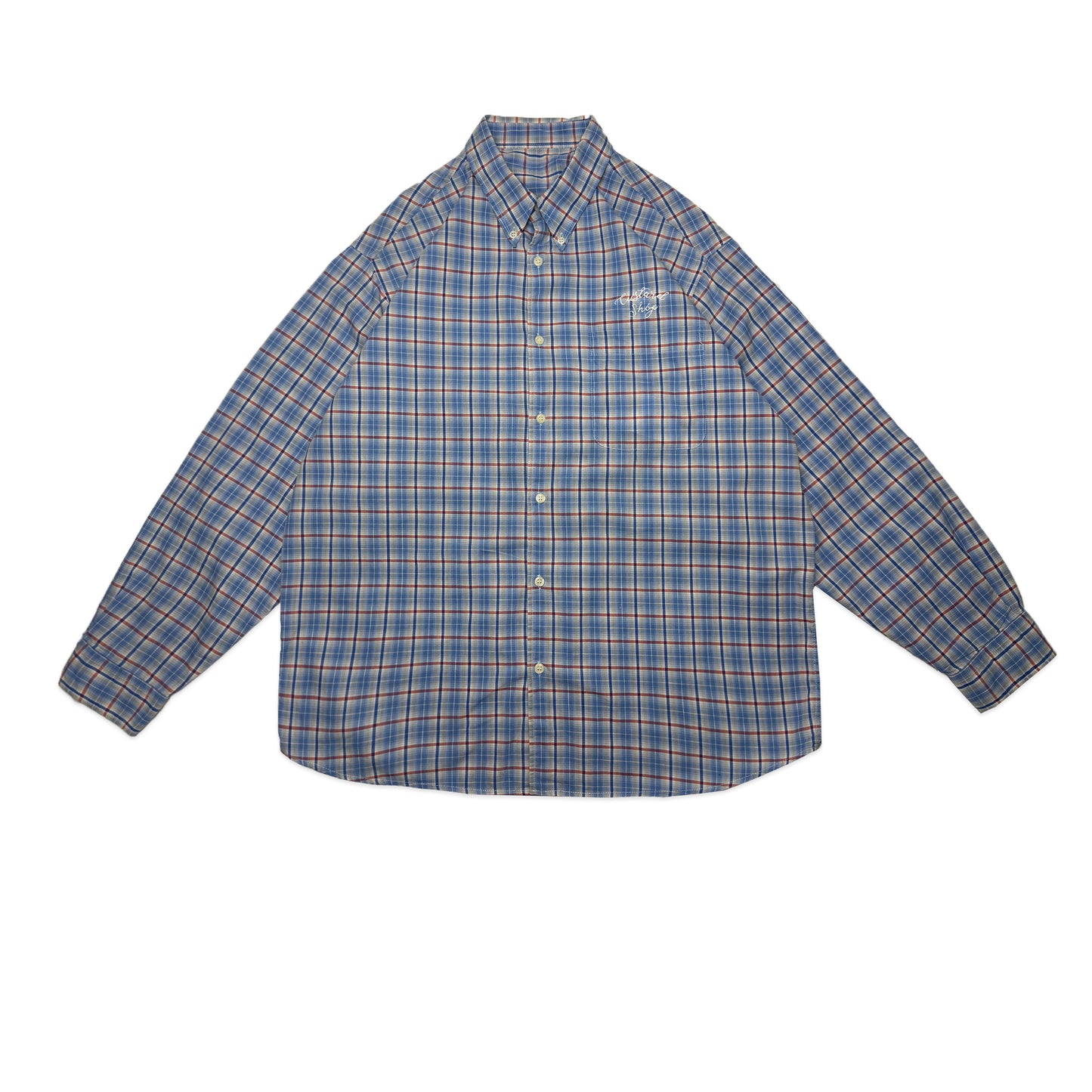 Custard Reclaimed Cheque Button Shirt | Size Large