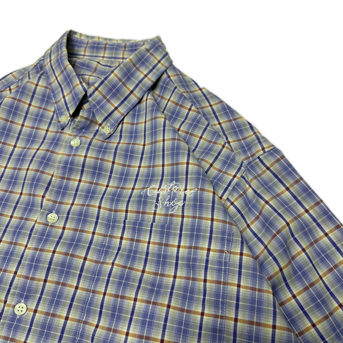 Custard Reclaimed Cheque Button Shirt | Size Large
