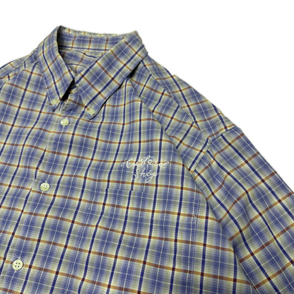 Custard Reclaimed Cheque Button Shirt | Size Large