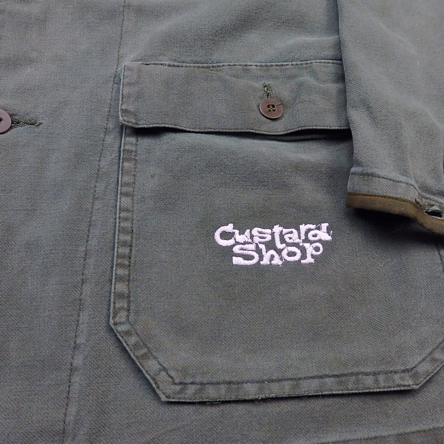 Custard Reclaimed Dark Green Chore Jacket | Size Large