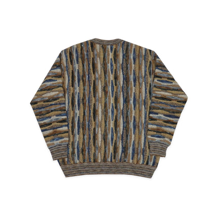 Custard Reclaimed Coogi Style Jumper | Size Large