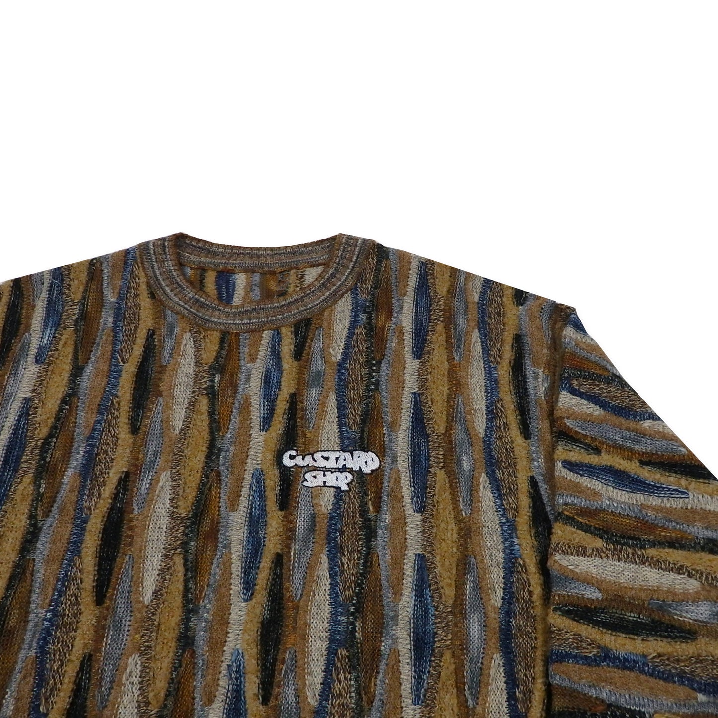 Custard Reclaimed Coogi Style Jumper | Size Large