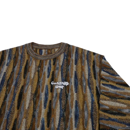 Custard Reclaimed Coogi Style Jumper | Size Large
