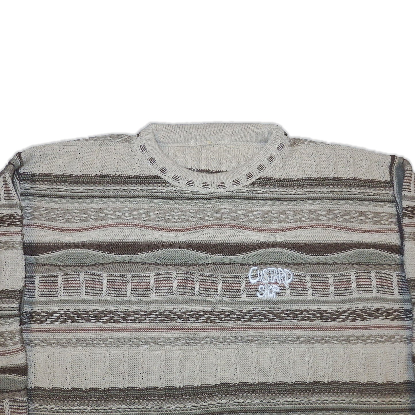 Custard Reclaimed Coogi Jumper | Size Medium