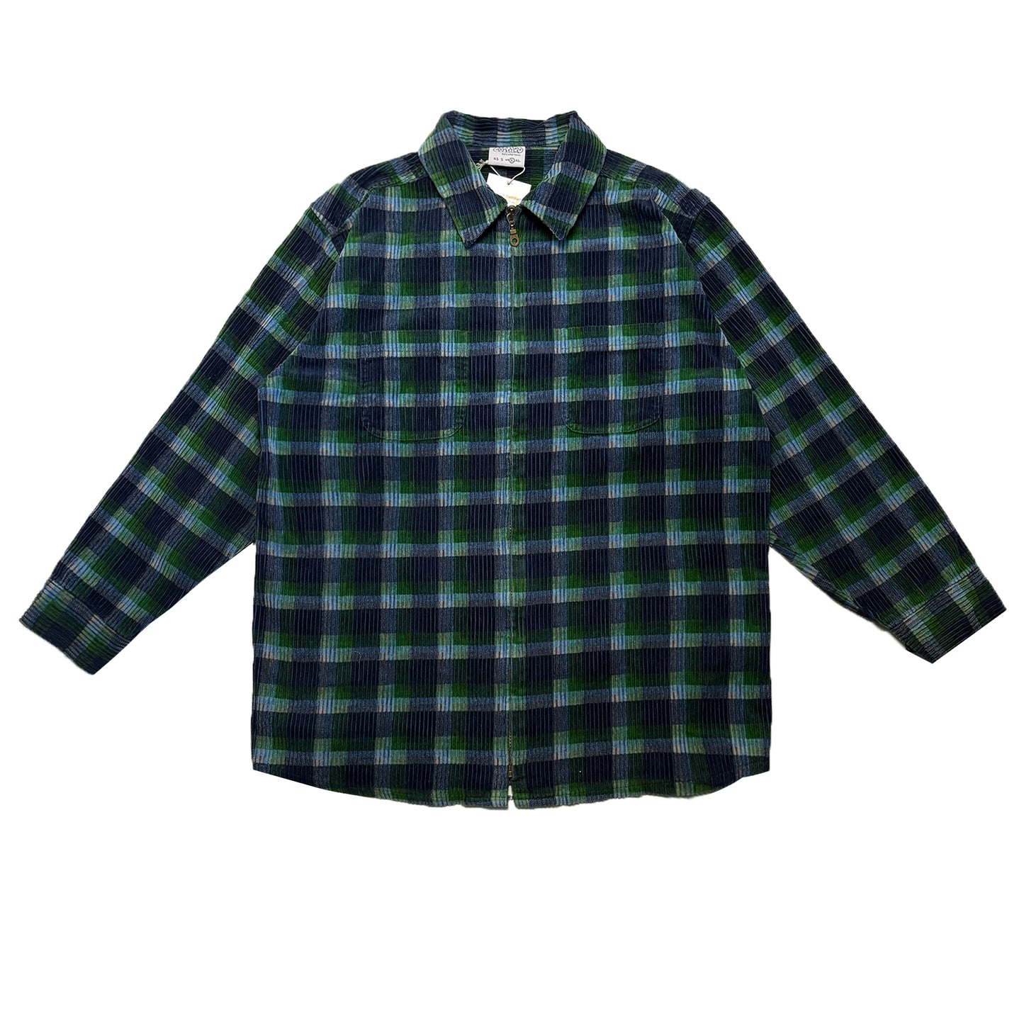Custard Reclaimed Zip-through Corduroy Shirt | Size Large