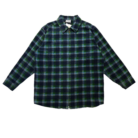 Custard Reclaimed Zip-through Corduroy Shirt | Size Large