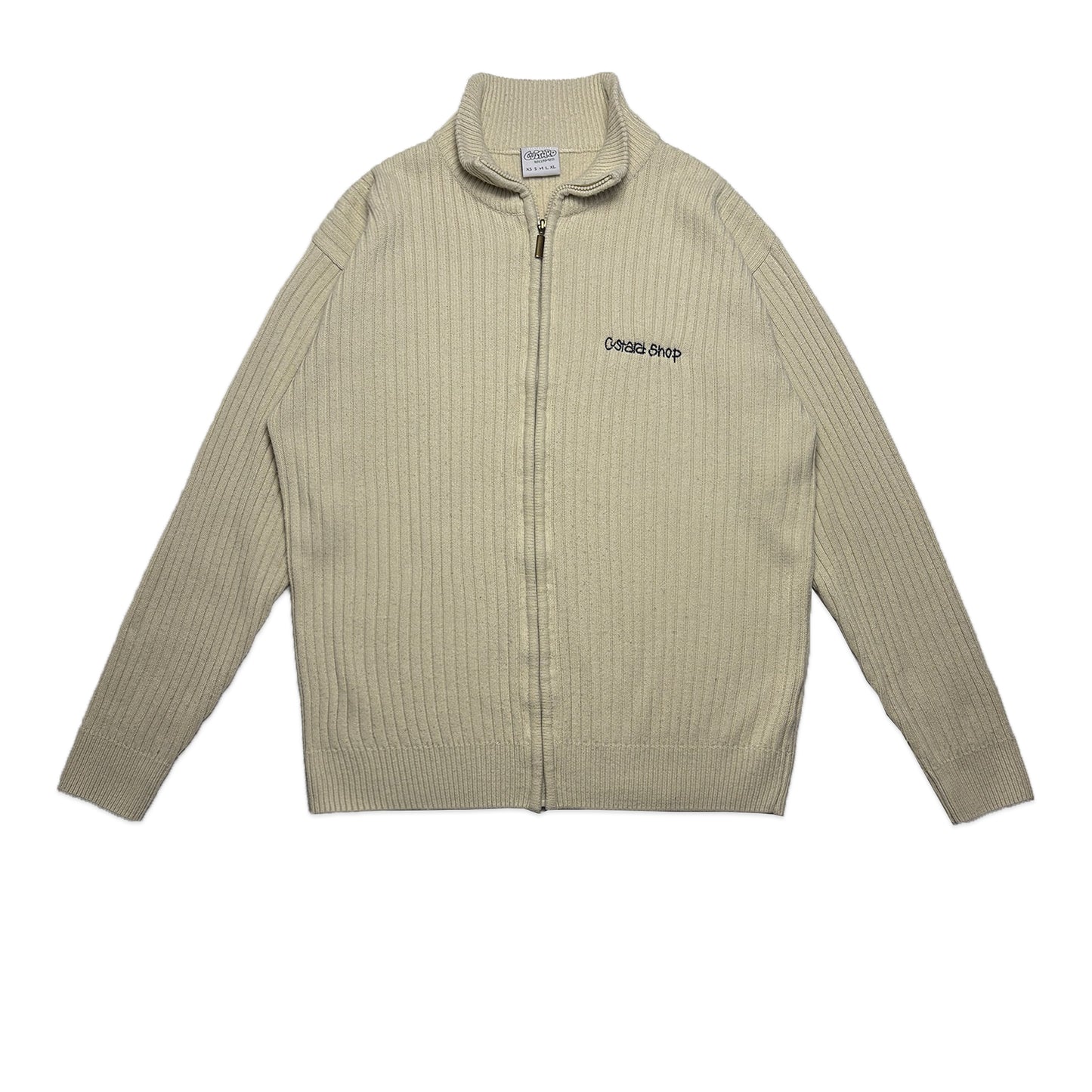 Custard Reclaimed Zip Cardigan | Size Large