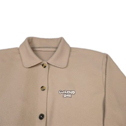 Custard Reclaimed Wool Button-Up Jacket | Size Large