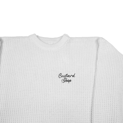 Custard Reclaimed White Knit Jumper | Size Medium