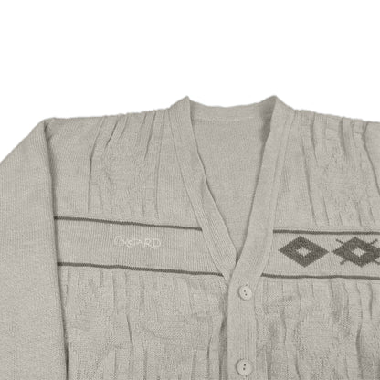 Custard Reclaimed Cream Pattern Cardigan | Size Large