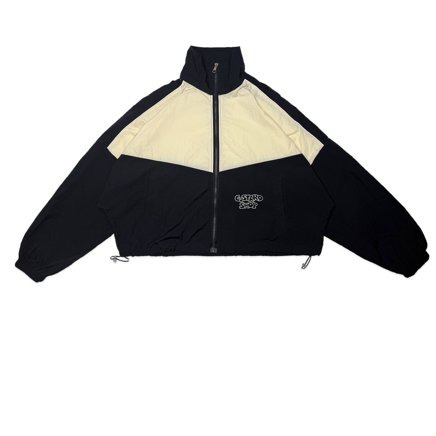 Custard Reclaimed Cropped Track Jacket | Size Small