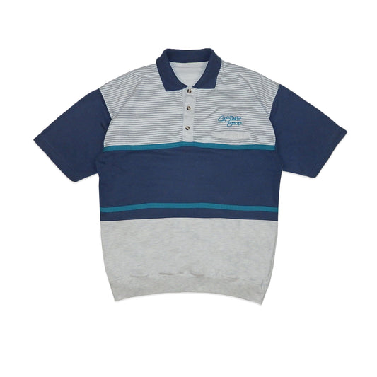 Custard Reclaimed Striped Polo Shirt | Size Medium