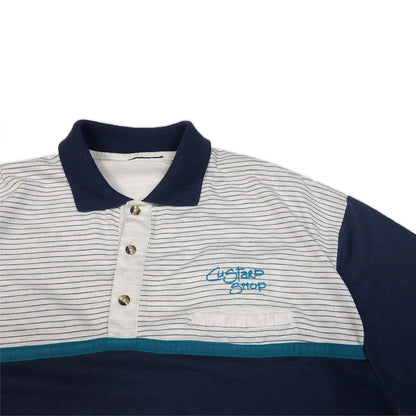 Custard Reclaimed Striped Polo Shirt | Size Medium