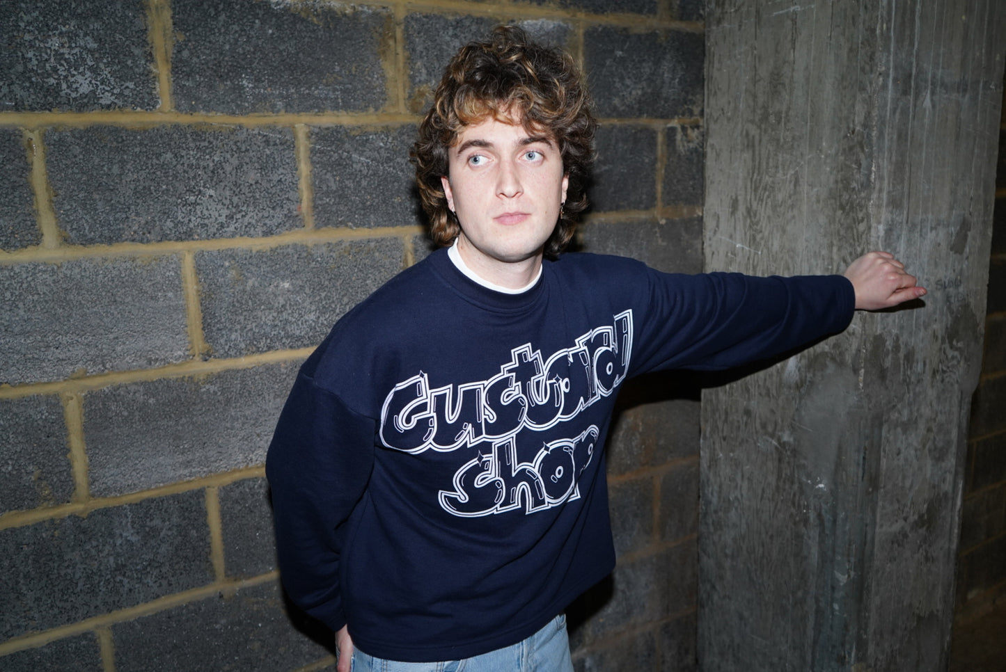 Heavyweight Boxy Graffiti Print T-Shirt | Navy