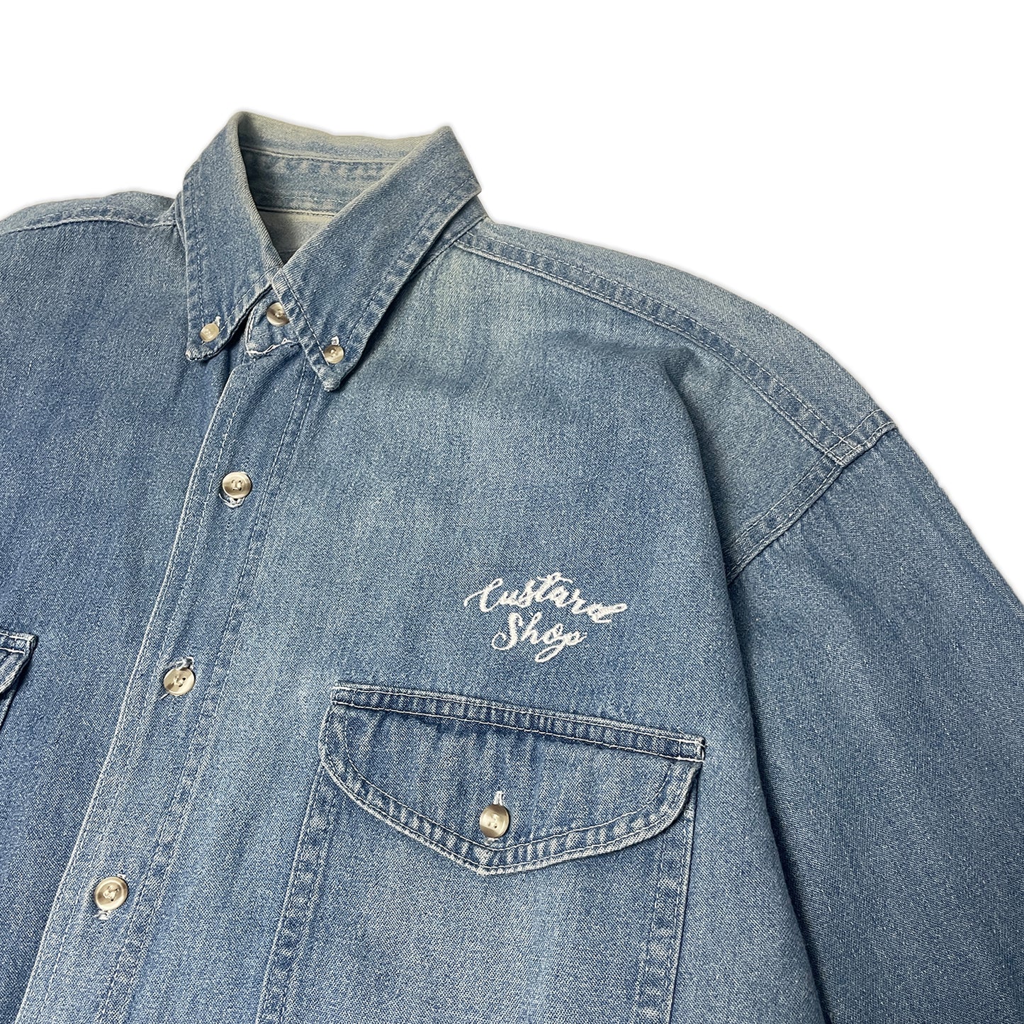 Custard Reclaimed Denim Shirt | Size X-Large