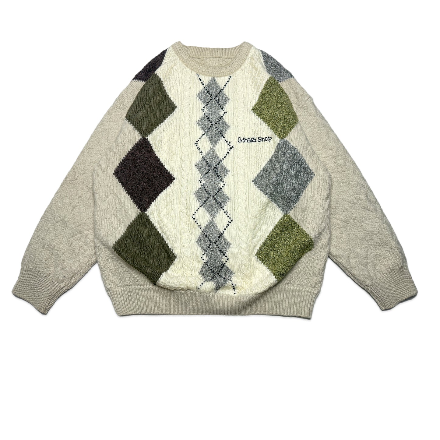 Custard Reclaimed Pattern Jumper | Size Medium