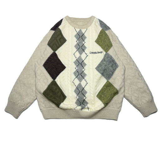 Custard Reclaimed Pattern Jumper | Size Medium