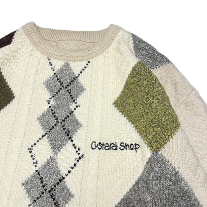 Custard Reclaimed Pattern Jumper | Size Medium