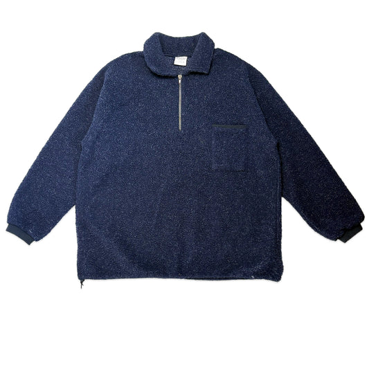 Custard Reclaimed Navy Zip Fleece | Size Large