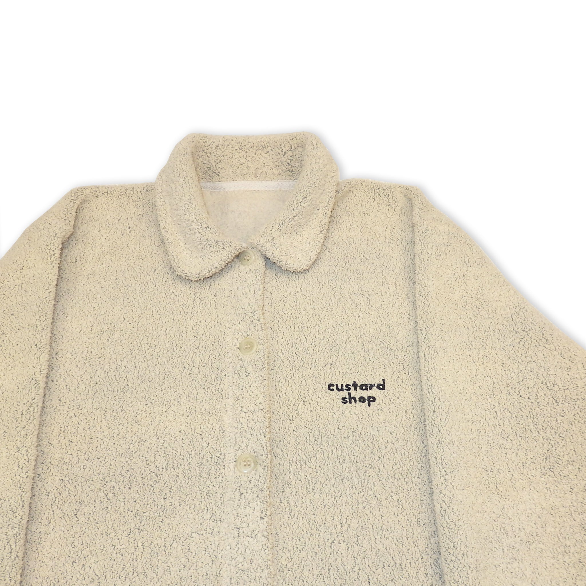 Custard Reclaimed Sherpa Button-Up Jacket | Size Large