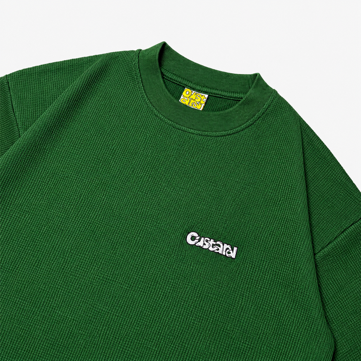 Waffle Embroidered T-Shirt | Forest Green