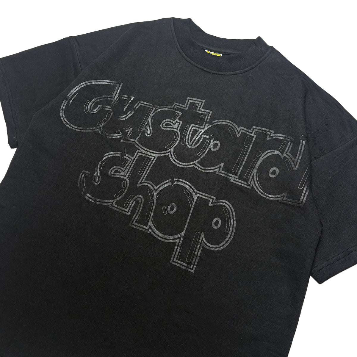 Heavyweight Graffiti Print T-Shirt | Black