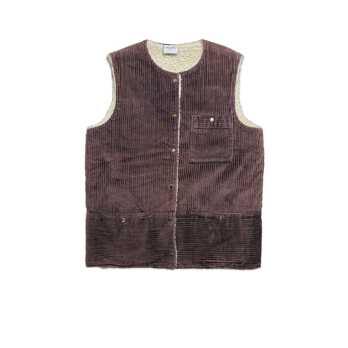 Custard Reclaimed Sherpa Lined Gilet | Size Medium