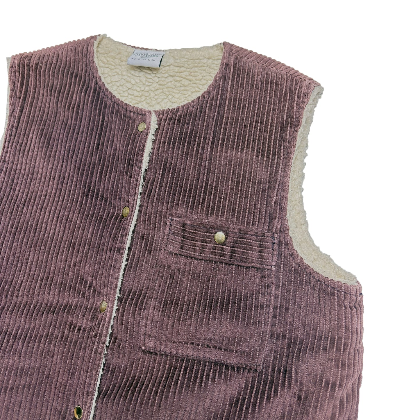 Custard Reclaimed Sherpa Lined Gilet | Size Medium