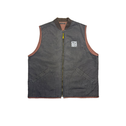 Custard Reclaimed Zip-up Gilet | Size Large