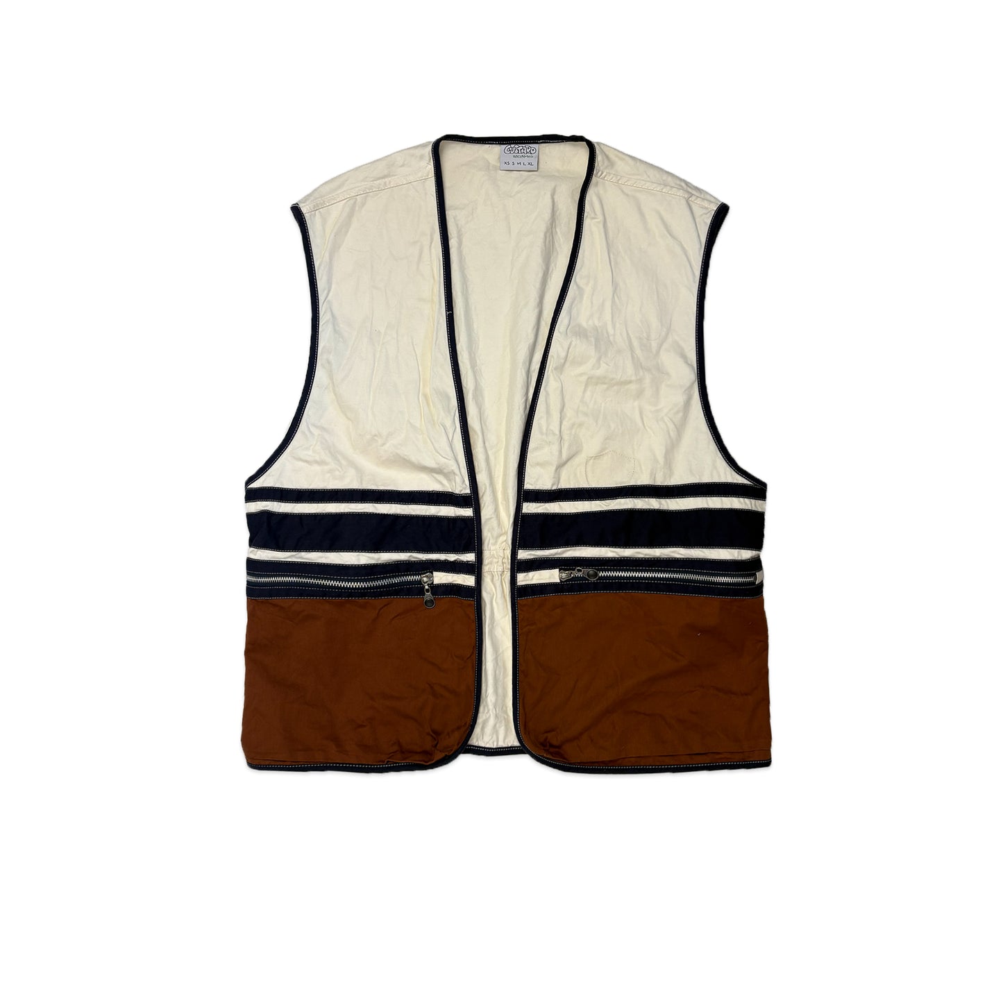 Custard Reclaimed Stripe Gilet | Size Large