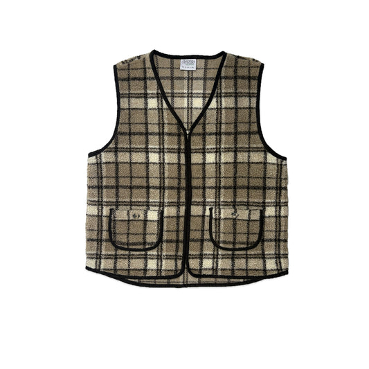Custard Reclaimed Zip Pattern Gilet | Size Small