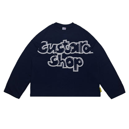 Heavyweight Boxy Graffiti Print T-Shirt | Navy