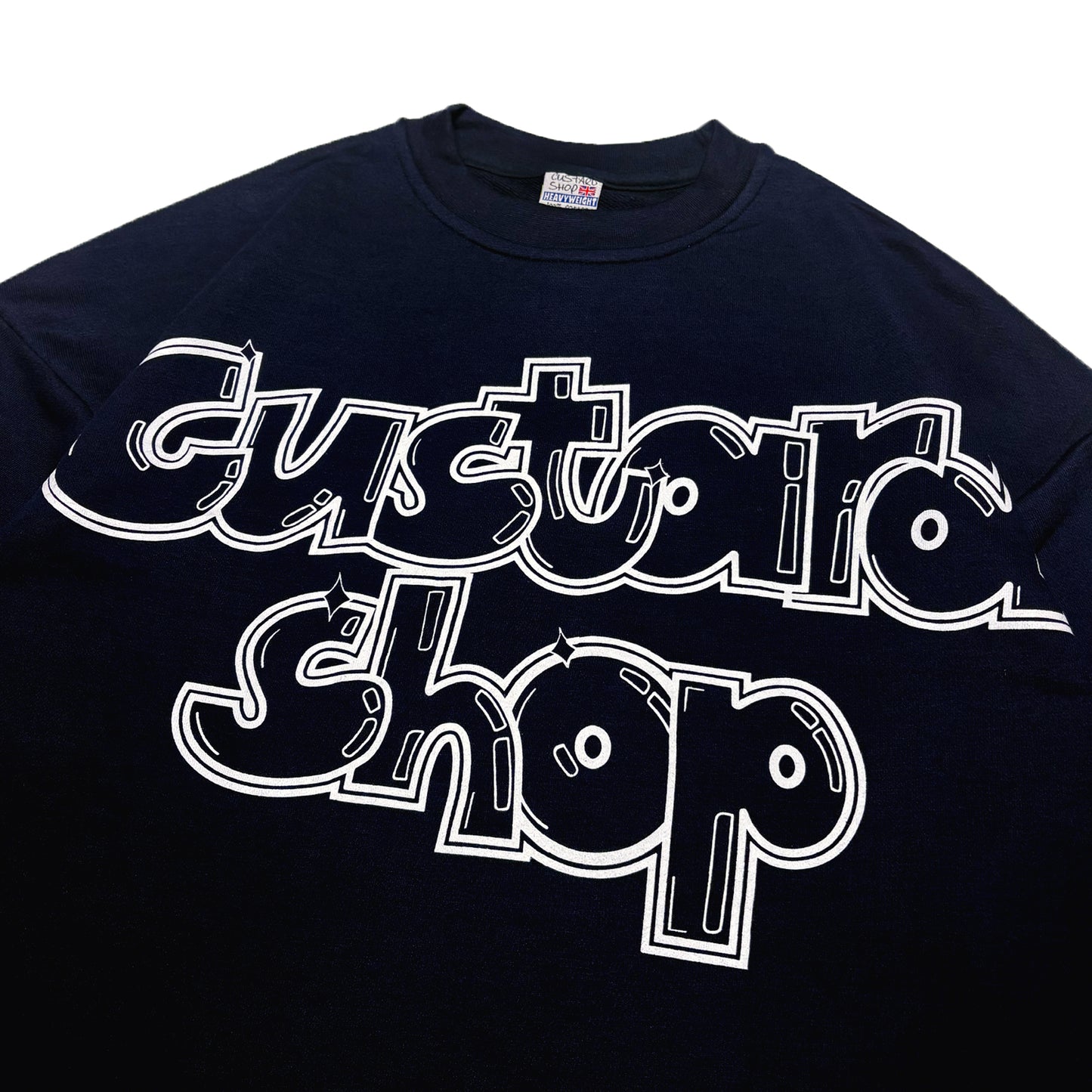 Heavyweight Boxy Graffiti Print T-Shirt | Navy
