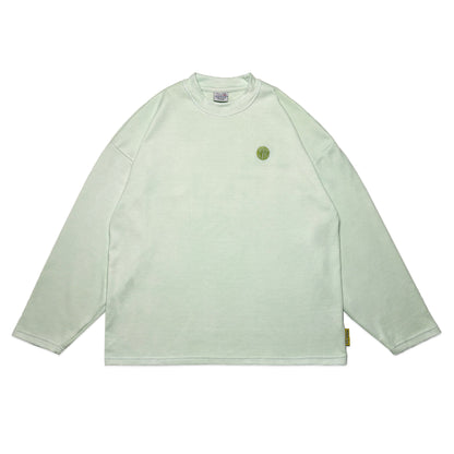 Waffle Acid House Long Sleeve Baggy Cuff T-Shirt | Aloe Green