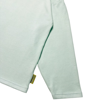 Waffle Acid House Long Sleeve Baggy Cuff T-Shirt | Aloe Green