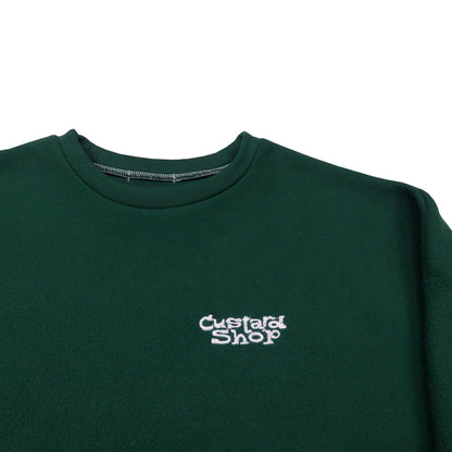 Custard Reclaimed Dark Green Fleece Sweatshirt | Size Medium