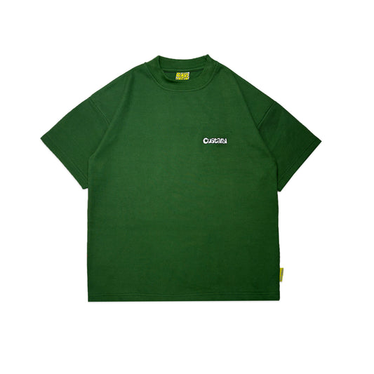 Waffle Embroidered T-Shirt | Forest Green