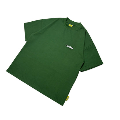 Waffle Embroidered T-Shirt | Forest Green