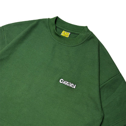 Waffle Embroidered T-Shirt | Forest Green