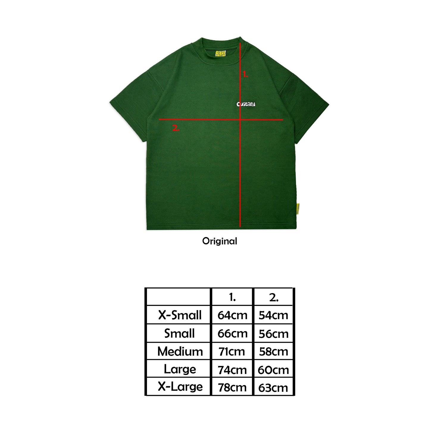 Waffle Embroidered T-Shirt | Forest Green