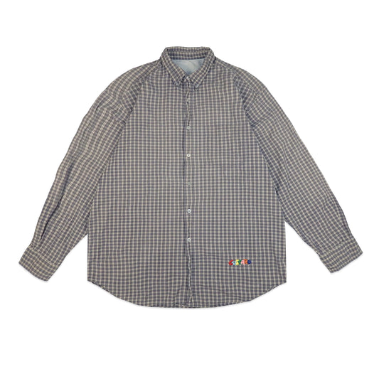 Custard Reclaimed Check Shirt | Size Large