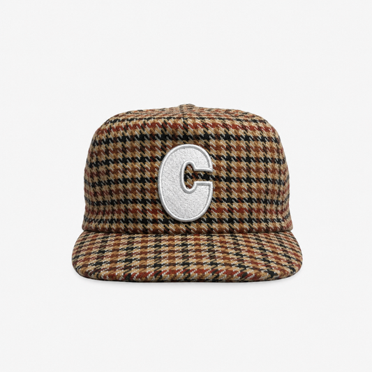 (Pre-Order Drop V) Houndstooth Wool 6 Panel Initial Adjustable Cap