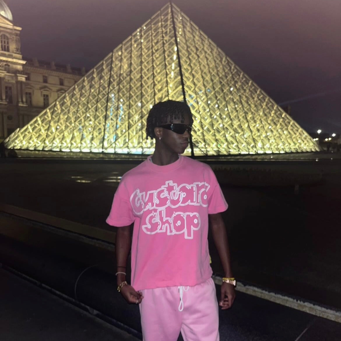 Heavyweight Graffiti Print T-Shirt | Pastel Pink