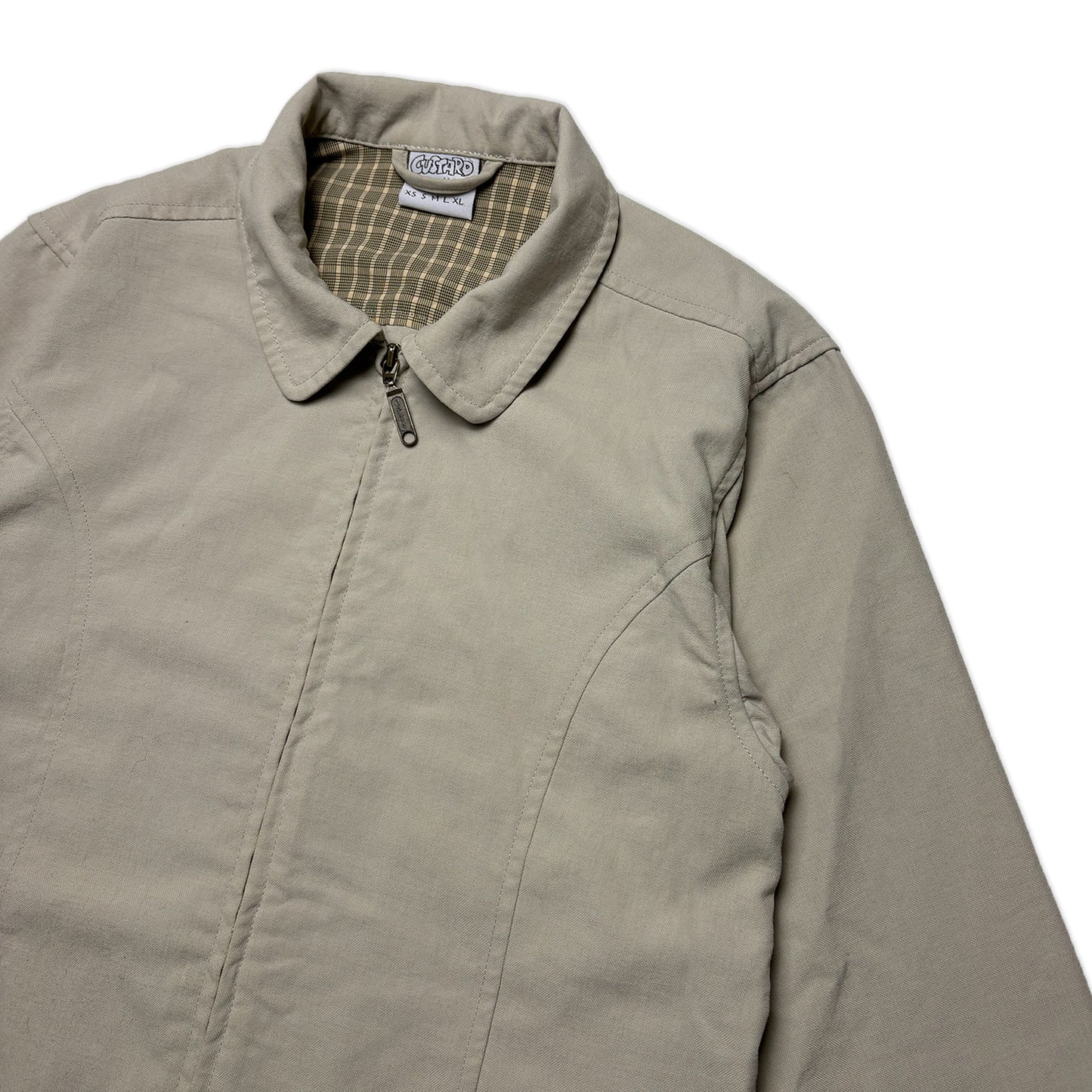 Custard Reclaimed Zip-up Jacket with Hidden Pockets | Size Medium