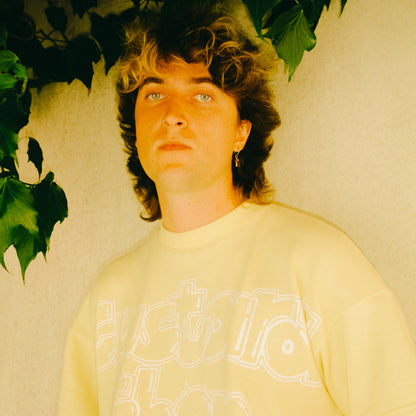 Heavyweight Graffiti Print T-Shirt | Pastel Yellow