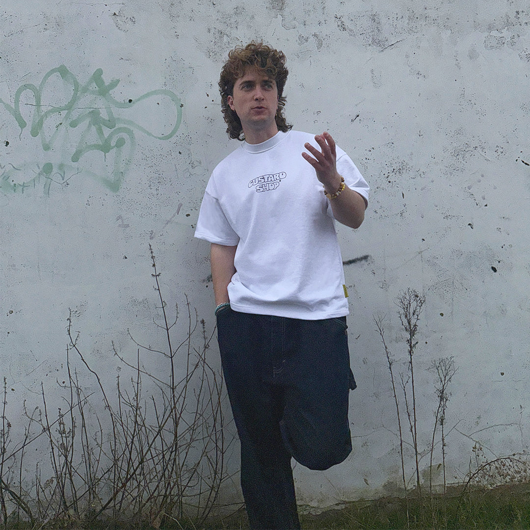 Heavyweight Block Print T-Shirt | White