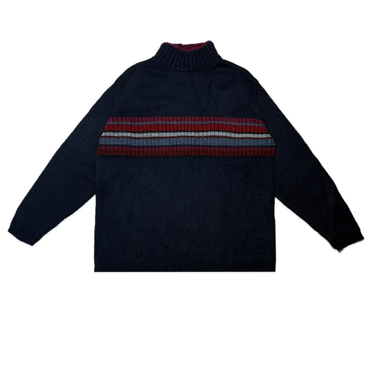 Custard Reclaimed Stripe High-Neck Jumper | Size Medium