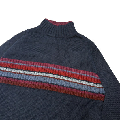 Custard Reclaimed Stripe High-Neck Jumper | Size Medium