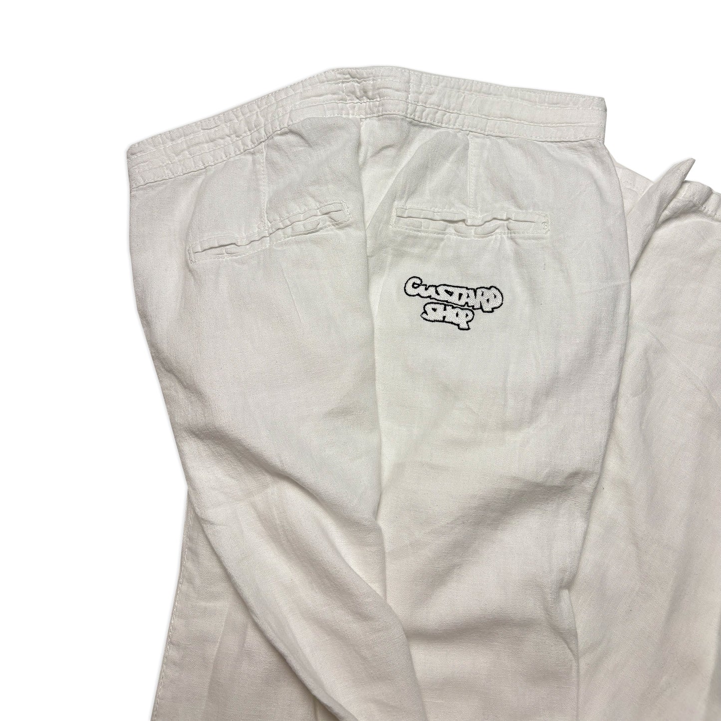 Custard Reclaimed Linen Trouser | Size 32"